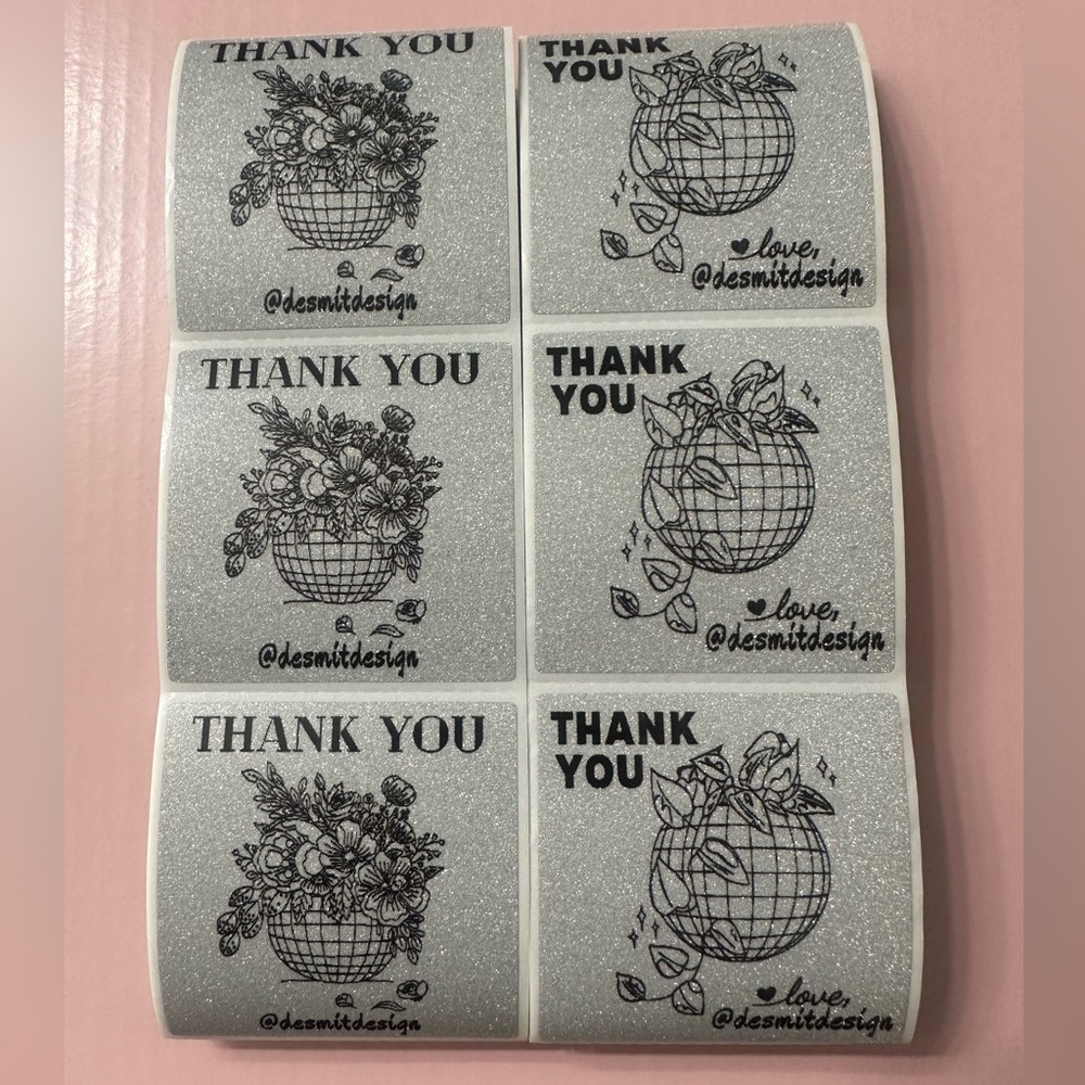 50 ct. Custom 2β Square Thank You, QR Code, FRAGILE Stickers OR LOGO - Picture 16 of 16